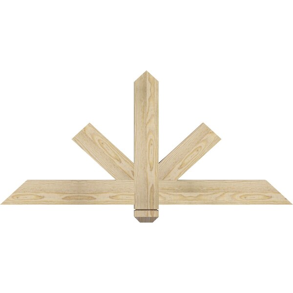 Ekena Millwork Kennewick Rough Sawn Timber Gable Bracket, Douglas Fir, 48"W x 22"H x 2"D x 4"F, 11/12 Pitch GBW048X22X0204KEN00RDF - main